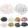 7*7 mm Glitter Big Hole Letra Alfabeto Contas